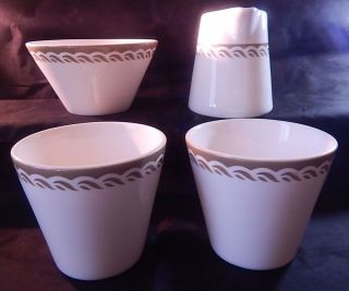 Syracuse China Syralite Restaurant Ware Small Bowl Individual Creamer 2 Cups 3