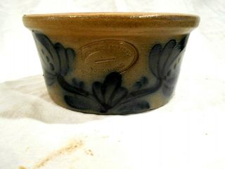 Beaumont Pottery Stoneware Bowl W/salt Glaze Flower Design 5 1/2 X 2 1/2