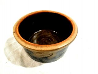 Beaumont Pottery Stoneware Bowl w/Salt Glaze Flower Design 5 1/2 x 2 1/2 2