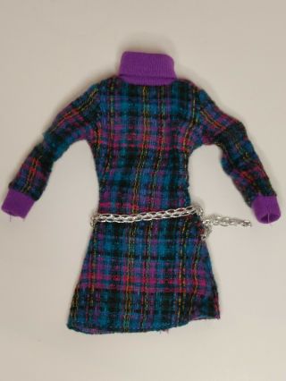 Barbie Doll Dress Sparkly Belt Purple Plaid (1 Dress)