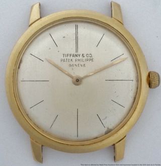 Rare Patek Philippe 2593 Tiffany & Co 18k Gold Calatrava Vintage Mens Watch