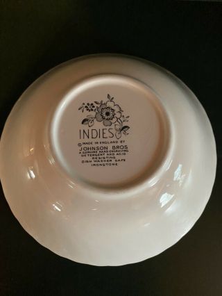 Johnson Brothers Indies Blue White Round Serving Vegetable Bowl England 2