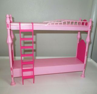 Pink Barbie Size Bunk Bed With Ladder - Very Delicate