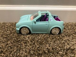 Mattel Polly Pocket Blue Convertible Car Make - Up Chest In Trunk 2005