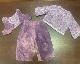 Purple Paisley Vest And Pant Outfit Made To Fit American Girl Doll