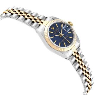 Rolex Datejust 26 Steel Yellow Gold Blue Dial Ladies Watch 69173 3