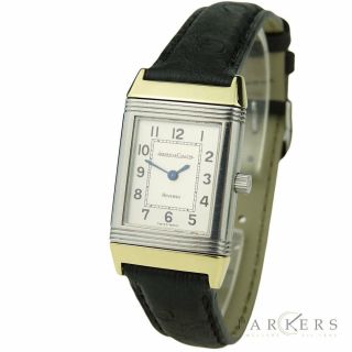 Jaeger - Lecoultre Lady Reverso Steel & Gold Quartz Wristwatch 261.  5.  08