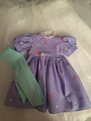 FITS AMERICAN GIRL DOLL LAVENDER/PURPLE DRESS WITH SASH 405 FOR KAYE ONLY 2