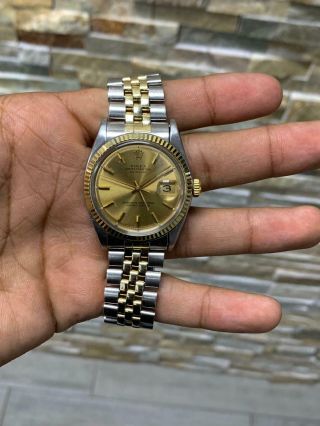 Rolex Oyster Perpetual Datejust 16013 36mm With Gold Dial