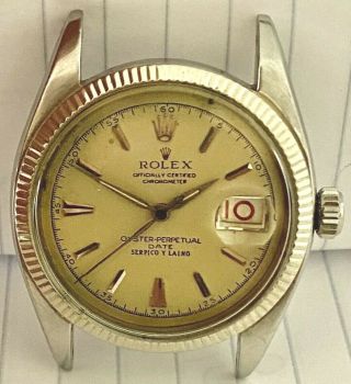 Rolex Vintage Datejust Big Bubbleback Watch 6305 Red Roulette Calendar