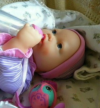 Doll Baby Infant Interactive Sucks Pacifier Bottle Laughs Cries Realistic 4 Born 2