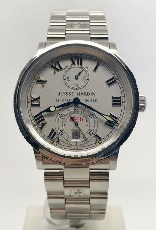 Ulysse Nardin Marine Chronometer 263 - 22 38mm Men’s Automatic Steel Watch Box 2