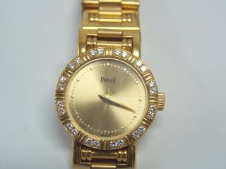 Piaget Dancer 18k Yellow Gold With Factory Diamond Bezel Ladies Watch