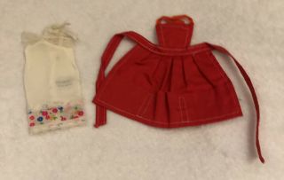 Vintage Francie Fashion Doll Slip 1965 Barbie Red Bakers Apron Retro Mcm