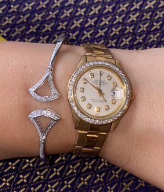 Rolex 18k Yellow Gold President Date Day Men Women Diamond Watch