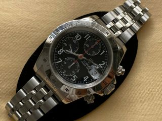 Exclusive Tudor Prince Date " Non Tiger " Black Chronograph Watch 79280 W/ Paper
