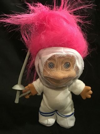 Troll Doll Russ Berne Fencing Pink Hair Troll Item 18547