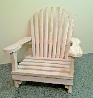 Beach House White - Washed Wood Doll Teddy Bear Adirodack Chair,  7 1/2 "