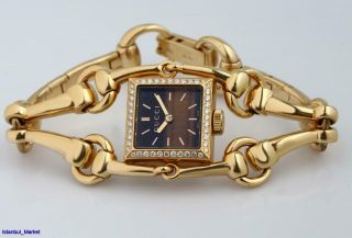 Gucci Signoria Ref 116.  5 18k Yellow Gold Diamonds Ladies Wristwatch