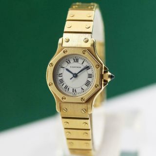 CARTIER OCTAGON 18K SOLID YELLOW GOLD AUTOMATIC LADIES WATCH 3