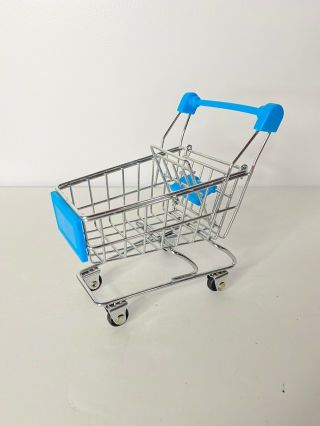 Toy Metal Miniature Shopping Cart Basket - Approximately 6”