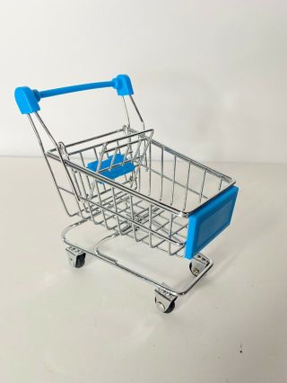 Toy Metal Miniature Shopping Cart Basket - Approximately 6” 2