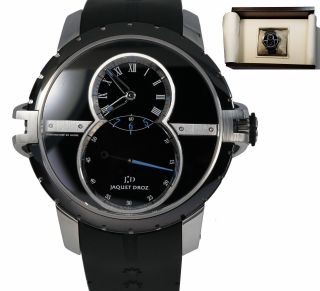Jaquet Droz Grande Seconde J029030 - 40 45mm Black Rubber Stainless Steel Watch