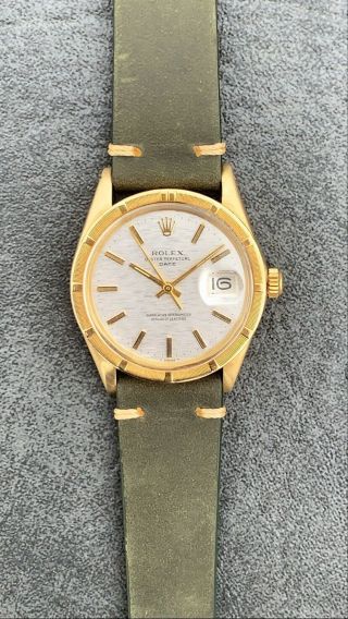 Rare Mosaic Rolex Date Solid Gold - Recently Seveiced