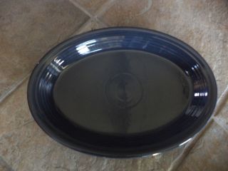 Fiesta Pottery Made In Usa Oval Serving Platter Dark Blue 13 - 1/2 " L X 9 - 1/2 " W