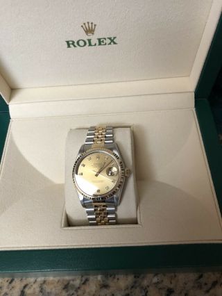 Rolex Datejust 36mm Gold Jubilee With Diamonds On Face Certified
