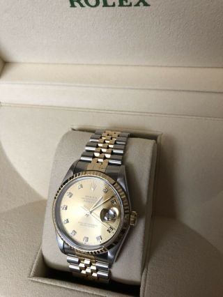 Rolex DateJust 36mm Gold Jubilee With Diamonds On Face Certified 2