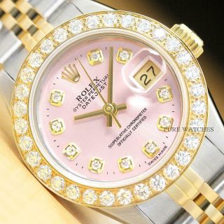 Ladies Rolex Datejust 2 - Tone Quickset 18k Gold & Steel Watch,  1.  13 Ct Bezel
