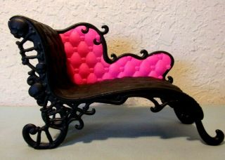 Monster High Doll High School Tall Chaise Chair Furniture Mattel Hot Pink Black