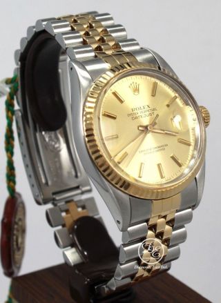 Rolex Datejust 16233 Jubilee 36mm 18k Yellow Gold /ss Champ Dial