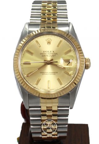 Rolex Datejust 16233 Jubilee 36mm 18K Yellow Gold /SS Champ Dial 2
