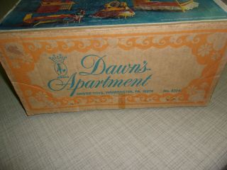 Vtg Amsco Toys Dawn ' s Apartment 8704 EMPTY BOX ONLY Doll Furniture Display 2