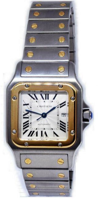 Cartier Santos Galbee 18k Yellow Gold/steel Silver Automatic 29mm Watch 2319