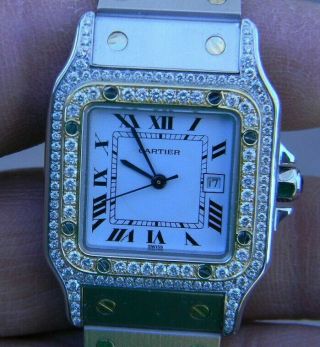 Cartier Santos Galbee Diamond Automatic 29mm 18k/ss Gold Men/unisex Wrist Watch