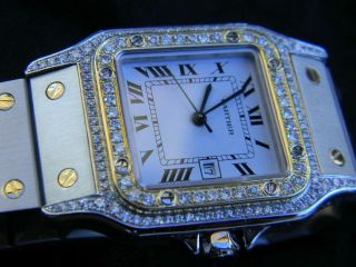 CARTIER Santos Galbee Diamond Automatic 29mm 18k/SS Gold Men/Unisex Wrist Watch 2
