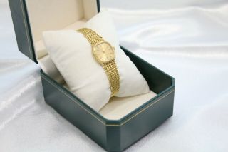 Rare Vintage Tudor Rolex Solid 18k 750 Yellow Gold Ladies Watch Woven Bracelet
