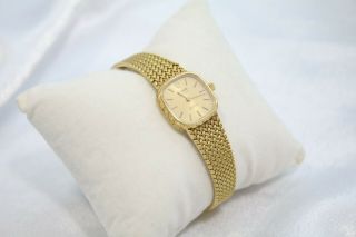 RARE Vintage TUDOR ROLEX Solid 18K 750 Yellow Gold Ladies Watch Woven Bracelet 2