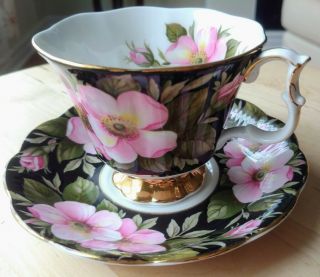 Vintage Royal Albert Flora Series " Alberta Rose " Tea Cup & Saucer