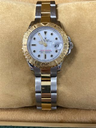 Rolex Yacht - Master 18k Yellow Gold & Steel White Dial 69623 U Serial B/P Tags 2