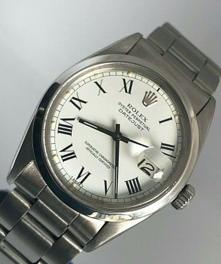 Rolex 16000 Buckley Dial Quick Set Date Oyster Perpetual Roman Certificate & Box