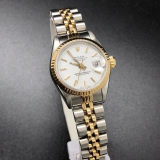 1984 Rolex Datejust Ref.  69173 Two Tone 18k Gold Ss White 26mm Ladies Watch