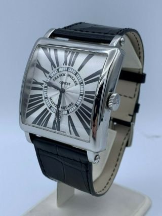 Very Rare Franck Muller Master Square 6000 K SC DT R Silver Dial Watch w/ Box 2