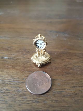 1:12 Dollhouse Miniature Gold Mantle Clock