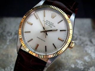 1979 Steel & Gold Rolex Oyster Airking Precision Gents Vintage Watch
