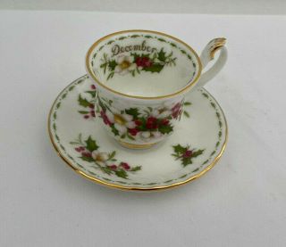 Royal Albert Flower Of The Month Series December Mini Tea Cup & Saucer England