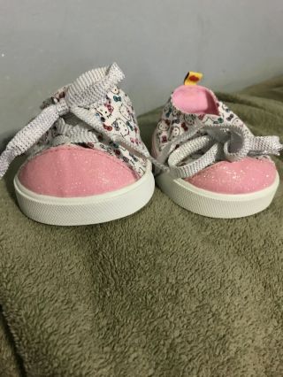 Build A Bear Shoes Hello Kitty Pink Sparkle Tennis Shoes White Sparkle Laces